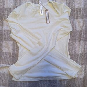 Skims Cotton Jersey Long Sleeve T-Shirt Color Bone